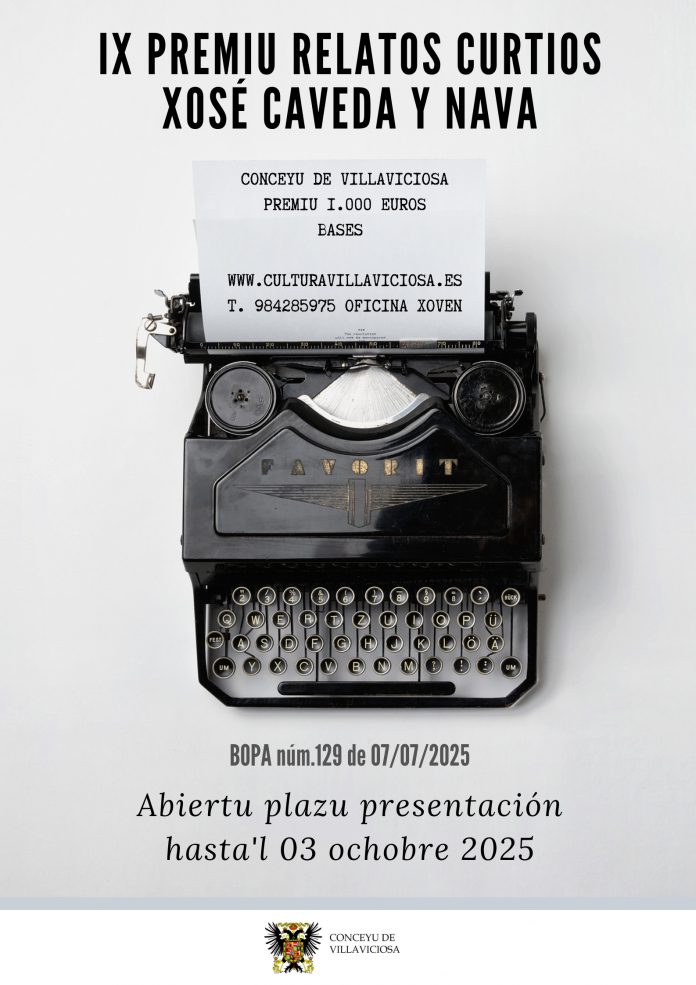Cartelu IX Premiu Relatos Curtios Xosé Caveda y Nava