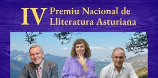 L’ALLA convoca’l IV Premiu Nacional de Lliteratura Asturiana Foto de los 3 ganadores anteriores: Xuan Xosé Sánchez Vicente, Lourdes Álvarez y Xuan Bello. Llogotipu de 'ALLA.