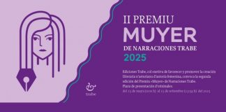 Arantxa Margolles Berán faise col II Premiu «Muyer» de Narraciones Trabe Cartel premiu, autora y obra ganadora, semeya de l'autora