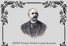 Daniel García Granda algama’l Teodoro Cuesta con «Guapura» Pintura del bustu de Teodoro Cuesta. información sobre autor y obra ganadora