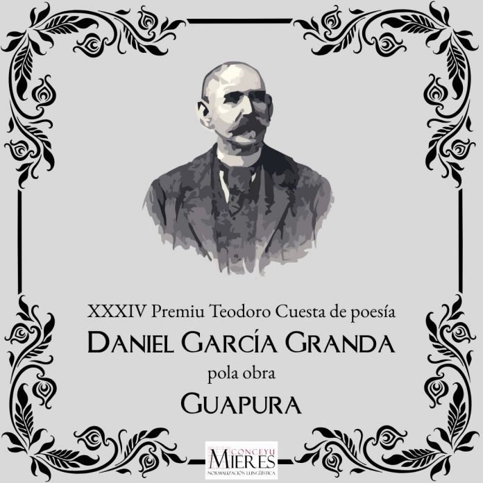 Pintura del bustu de Teodoro Cuesta. información sobre autor y obra ganadora