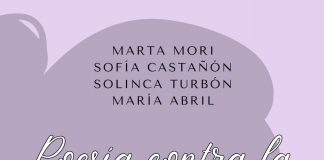 Riosa organiza un recital contra la violencia machista Cartel del recital. De fondo, perfil femenino.