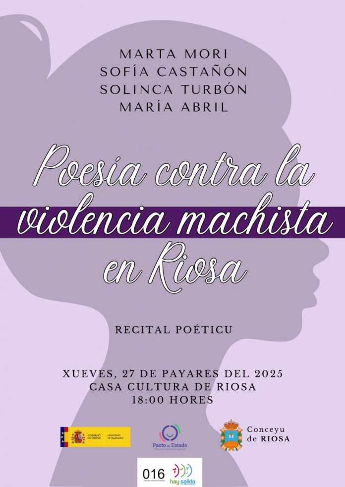 Cartel del recital. De fondo, perfil femenino.