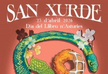 El Día del Llibru n’Asturies axunta llibros y rosques de San Xurde Cartel de San Xurde 2026